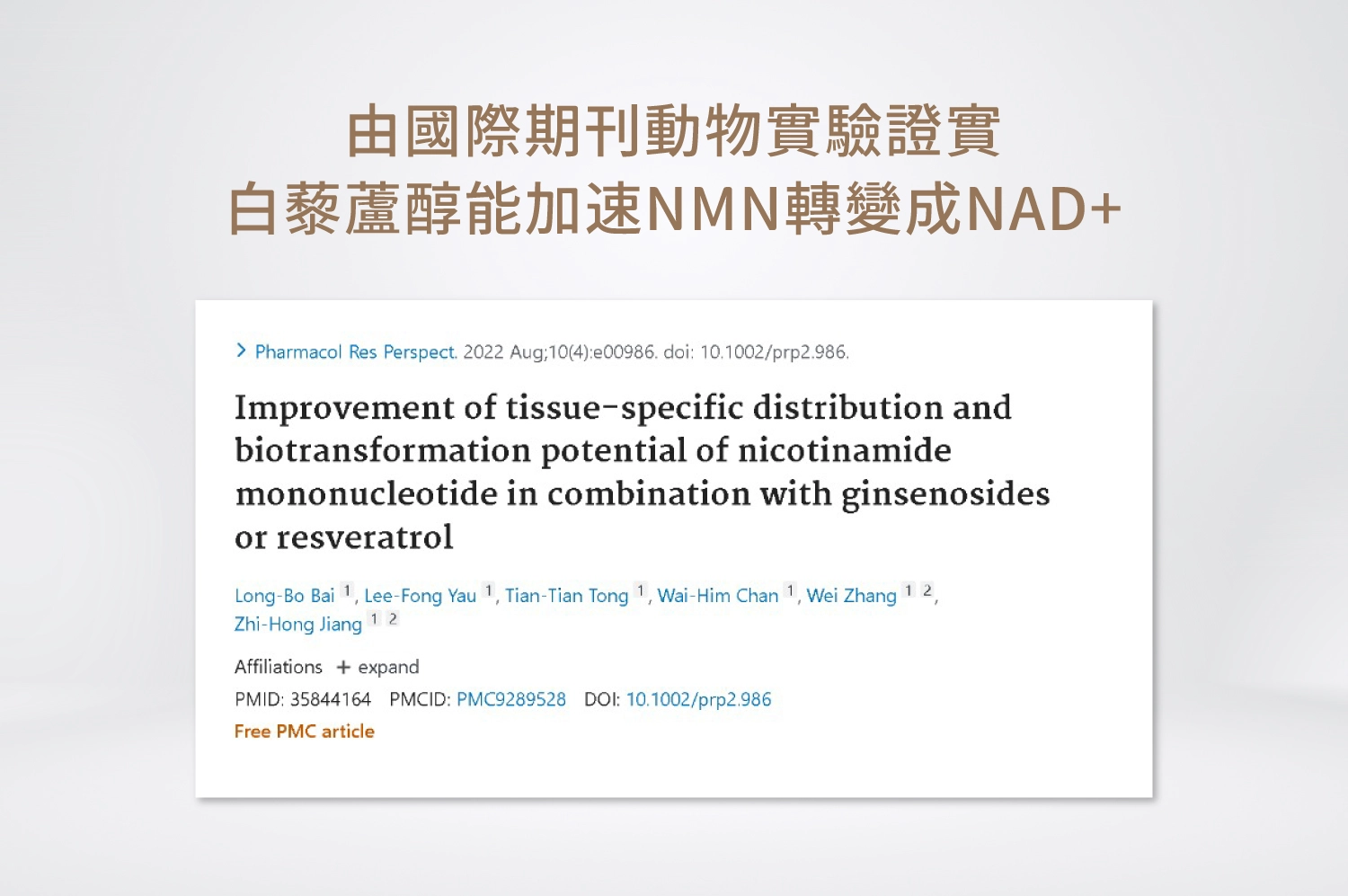 NMN白藜蘆醇功效